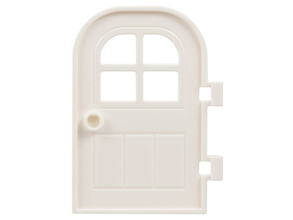 Door Right 4 x 6 with Curved Top, Bars in White
