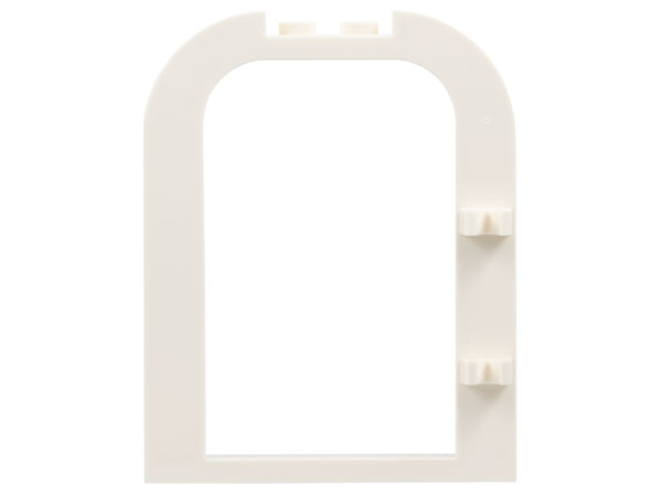Door Frame 1 x 6 x 6 1/3 with Rounded Top, Clips in White