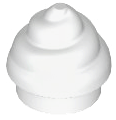 Plate Round 1 x 1 Swirled Top / Poo in White
