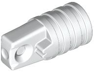 Hinge Cylinder 1 x 2 Locking with 1 Finger and Axle Hole On Ends [No Side Slots] in White