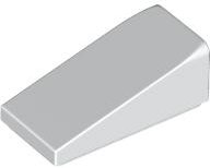 Brick Sloped 18° 2 x 1 x 2/3 in White