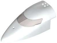 Aircraft Fuselage Curved Forward 8 x 16 x 5 with Trans-Brown Glass in White
