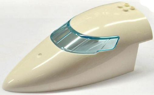 Aircraft Fuselage Curved Forward 8 x 16 x 5 with Trans-Light Blue Glass in White