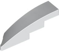 Brick Wedged, Curved 1 x 4 with Stud Notch Right in White