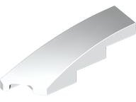 Brick Wedged, Curved 1 x 4 with Stud Notch Left in White