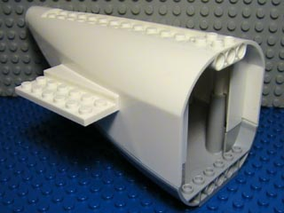 Aircraft Fuselage Curved Aft Section with Light Bluish Gray Base in White