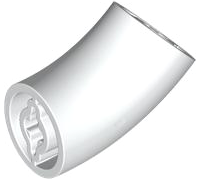 Brick Round 2 x 2 D. Tube with 45° Elbow and Axle Holes (Crossholes) at Each End [LONG] in White