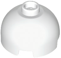 Brick Round 2 x 2 Dome Top, Vented Stud in White