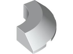 Brick Round Corner 4 x 4 x 1 with Bottom Cut Outs, No Studs, Flat Top in White