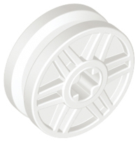 Wheel 18 x 8 with Fake Bolts and Shallow Spokes and Axle Hole in White