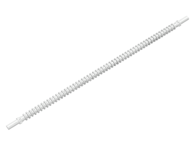 Flexible Ribbed Hose 8mm Ends 19L in White
