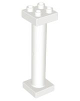 Duplo Support Column 2 x 2 x 6 Round with Open Latticed Back in White