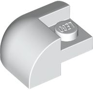 Brick Round, Curved 2 x 2 x 1, Corner in White