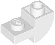 Brick Curved Inverted 1 x 2 with 1 x 1 Cutouts in White