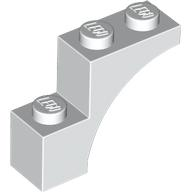 Brick Arch 1 x 3 x 2, Straight End in White