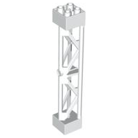 Support 2 x 2 x 10 Girder Triangular Vertical - Type 3 - Axle Hole, 3 Posts in White