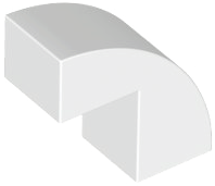 Brick Curved 1 x 2 x 1 2/3 with 1 Cutout in White
