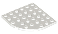 Plate Round Corner 6 x 6 in White
