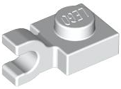 Plate Special 1 x 1 with Clip Horizontal [Thick U Clip] in White