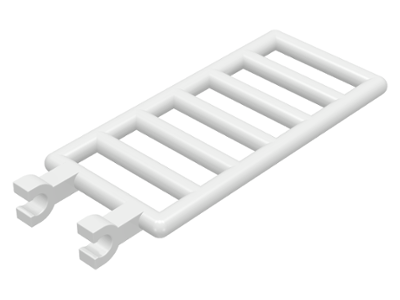 Bar 7 x 3 with Double Clips (Ladder) [Straight Clips] in White