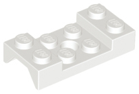 Wheel Arch, Mudguard 2 x 4 Studded with Hole in White