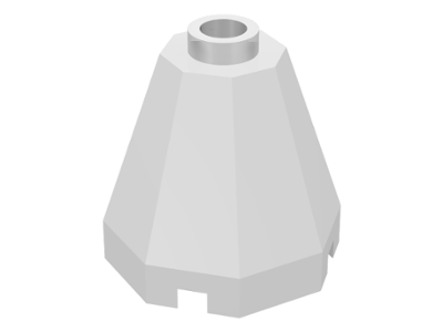 Cone 2 x 2 x 1 2/3 Octagonal, Open Stud in White