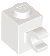Brick Special 1 x 1 with Clip Horizontal in White