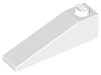 Brick Sloped 18° 4 x 1 in White