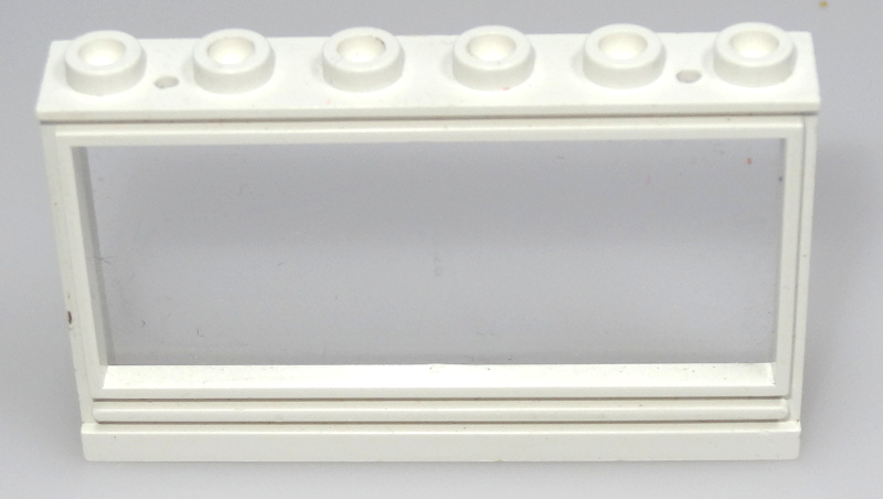 Window 1 x 6 x 3 Panorama with Glass and Hollow Studs in White