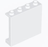 Panel 1 x 4 x 3 [Side Supports / Hollow Studs] in White