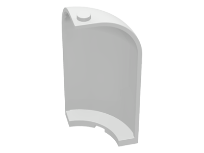 Panel 3 x 3 x 6 Corner Convex with Curved Top in White