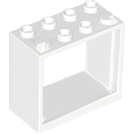 Window 2 x 4 x 3 Frame with Hollow Studs in White