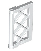 Window 1 x 2 x 3 Pane Latticed with Thick Corner Tabs in White