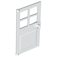 Door 1 x 4 x 6 with 4 Panes and Stud Handle in White