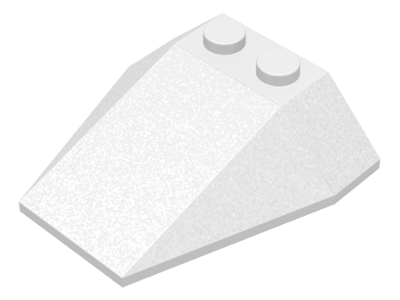 Brick Wedged, Sloped 4 x 4 Triple, No Stud Notches in White