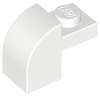 Brick Curved 1 x 2 x 1 1/3 with Curved Top in White