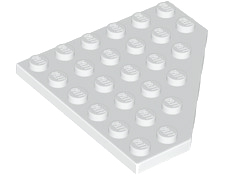 Wedge Plate 6 x 6 Cut Corner in White