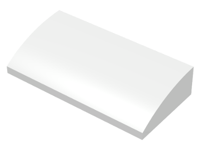 Brick Curved 2 x 4 x 2/3 No Studs [No Bottom Tubes] in White