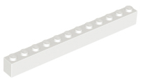 Brick 1 x 12 in White