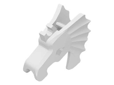 Animal / Creature Accessory, Horse Battle Helmet [Winged, One Clip] in White