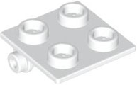 Hinge Brick 2 x 2 Top Plate Thin in White