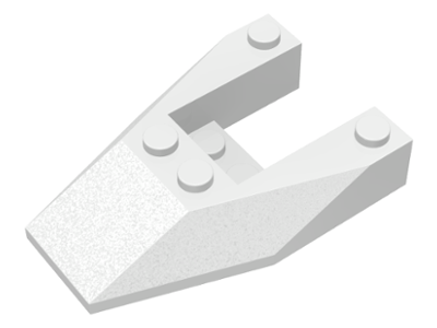 Brick Wedged, Sloped 6 x 4 Cutout, No Stud Notches in White