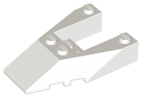 Brick Wedged, Sloped 6 x 4 Cutout, Stud Notches in White