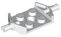 Plate Special 2 x 2 with Wheels Holder Wide in White