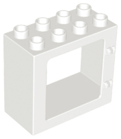 Duplo Door / Window Frame Flat Front Surface, Completely Open Back in White