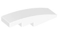 Brick Curved 4 x 1 No Studs [Stud Holder with Asymmetric Ridges] in White