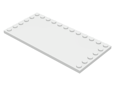 Plate Special 6 x 12 with Studs on 3 Edges in White