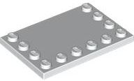 Plate Special 4 x 6, Studs on 3 Edges in White