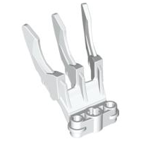 Large Figure Weapon, Claw, Triple, Small with Axle Hole in White