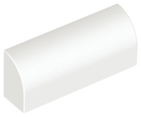 Brick Curved 1 x 4 x 1 1/3 No Studs, Lowered Inside Support in White